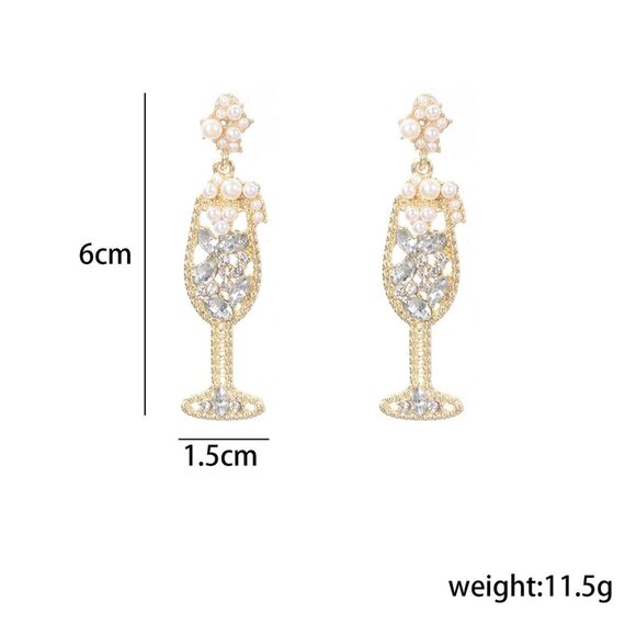 3/$35 NEW Vibrant Retro Simple Style Geometric Rhinestones Drop Earring - Picture 5 of 7